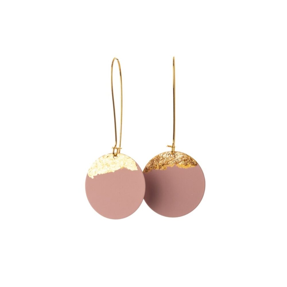 NWT Beautiful  Rose and Gold Dangle Earrings